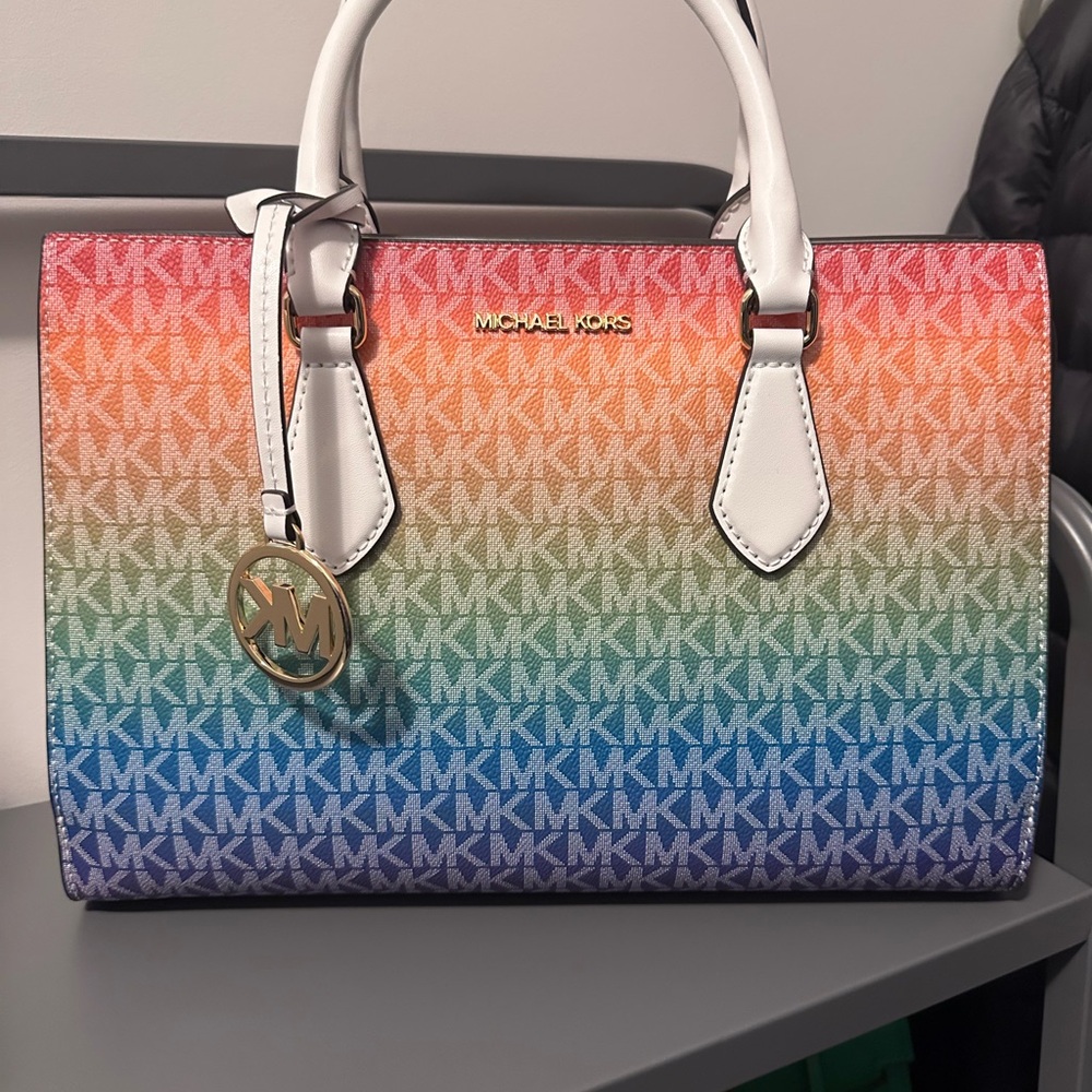 Micheal Kors multicoloured Sheila Tote with gold coloured hardware